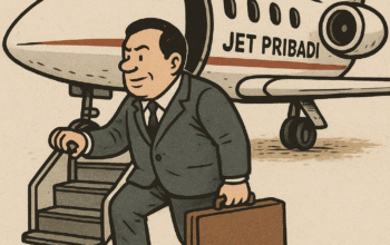 Ilustrasi Pejabat Tanpa Etika dan Private Jet