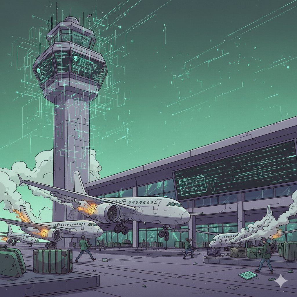 Ilustrasi Serangan Siber di Bandara