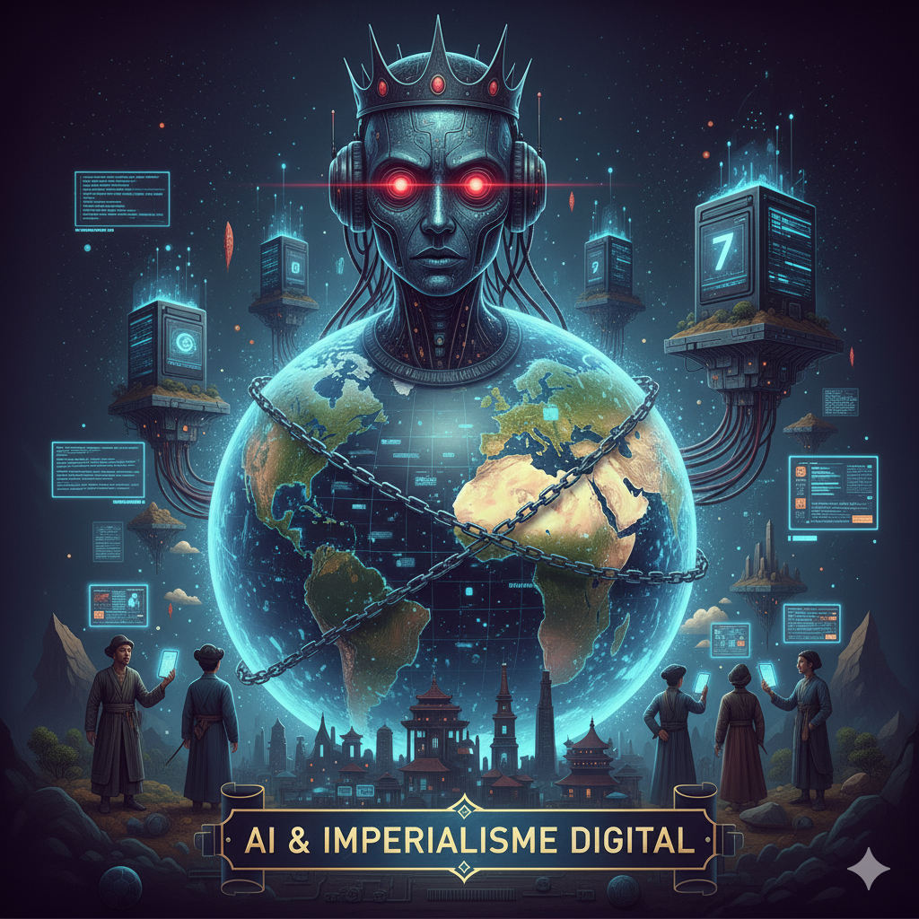 Ilustrasi Artificial Intelligence atau AI dan bahaya imperialisme digital/Ilustrasi AI