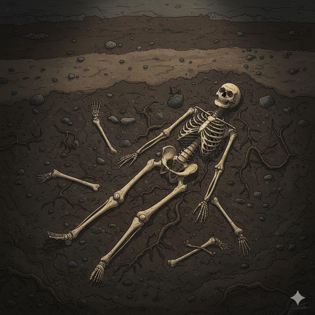 Ilustrasi AI Penemuan Kerangka Manusia/Gemini AI