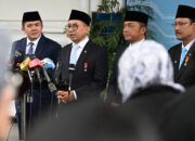Menteri Kebudayaan Fadli Zon dalam keterangan pers usai upacara penganugerahan gelar Pahlawan Nasional di Istana Negara, Jakarta, Senin (10/11/2025). (Foto: Dok.BPMI Setpres)