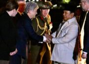 Presiden Prabowo tiba di Bandara Sydney Kingsford Smith, disambut secara resmi oleh Menlu Australia Penny Wong. (Foto: Dok. BPMI Setpres/Cahyo)