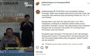 Kapolda Metro Jaya Irjen Asep Edi Suheri menetapkan 8 tersangka tudingan ijazah palsu Jokowi. (Tangkapan layar akun @poldametrojaya di Instagram}