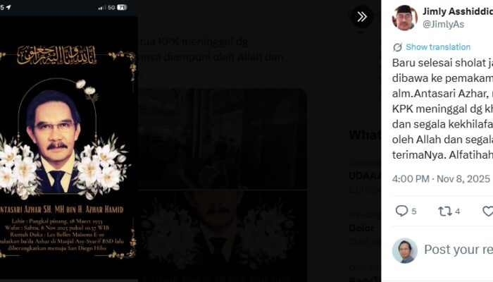 Mantan Ketua KPK Antasari Azhar Meninggal Dunia, Dimakamkan di San Diego Hills