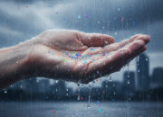 Ilustrasi AI mikroplastik saat turun hujan/Gemini AI