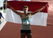 Emilia Nova meraih medali emas nomor heptathlon (tujuh lomba) setelah mengumpulkan total 5.497 poin sekaligus mengakhiri penantian panjangnya di nomor tersebut. (Sumber Foto: Herry/kemenpora.go.id)
