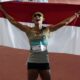 Emilia Nova meraih medali emas nomor heptathlon (tujuh lomba) setelah mengumpulkan total 5.497 poin sekaligus mengakhiri penantian panjangnya di nomor tersebut. (Sumber Foto: Herry/kemenpora.go.id)