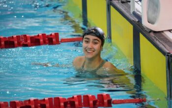 Atlet renang putri Indonesia, Masniari Wolf, meraih emas SEA Games 2025 Thailand. (Sumber foto: Herry/kemenpora go.id)