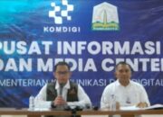 Kapusdatinkom BNPB Abdul Muhari menggelar konferensi pers di Media Center Komdigi, Kantor Gubernur Aceh, Kota Banda Aceh, Jumat, 12 Desember 2025. (Tangkapan layar saluran resmi BNPB di YouTube)