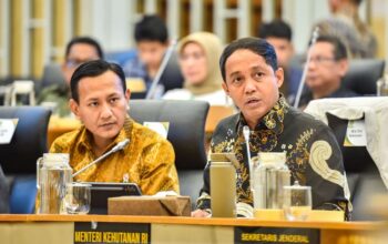 Menhut Raja Juli Antoni saat rapat kerja bersama Komisi IV DPR di Kompleks Parlemen, Senayan, Jakarta, Kamis (4/12/2025). (Foto: Dok. Humas Kemenhut)