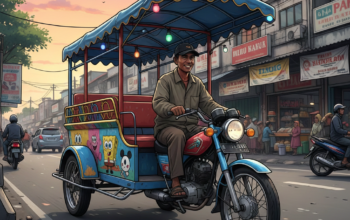 Ilustrasi motor odong-odong, AI.