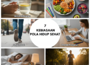 Ilustrasi 7 kebiasaan pola hidup sehat, AI.