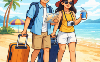 Ilustrasi Orang Liburan