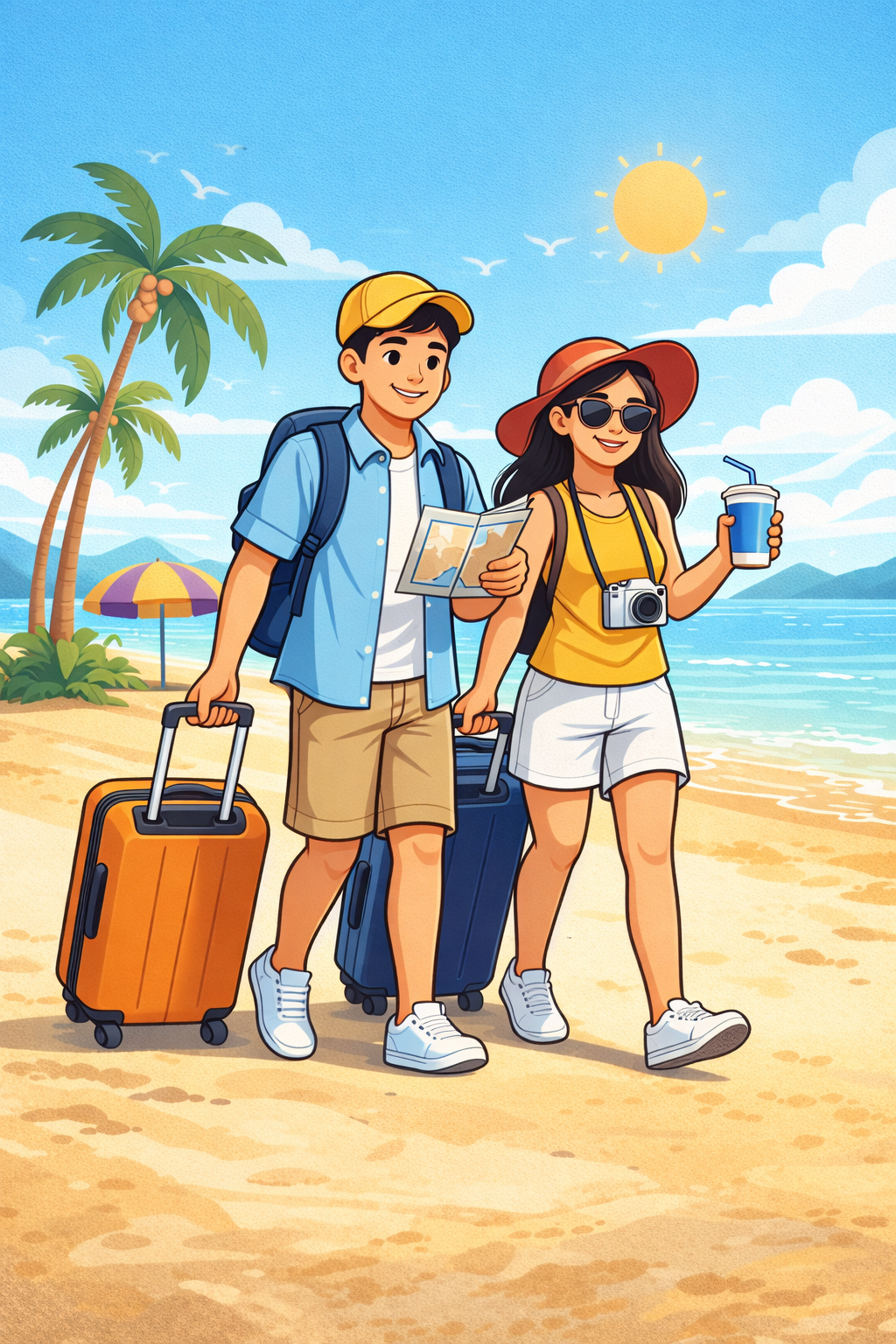 Ilustrasi Orang Liburan