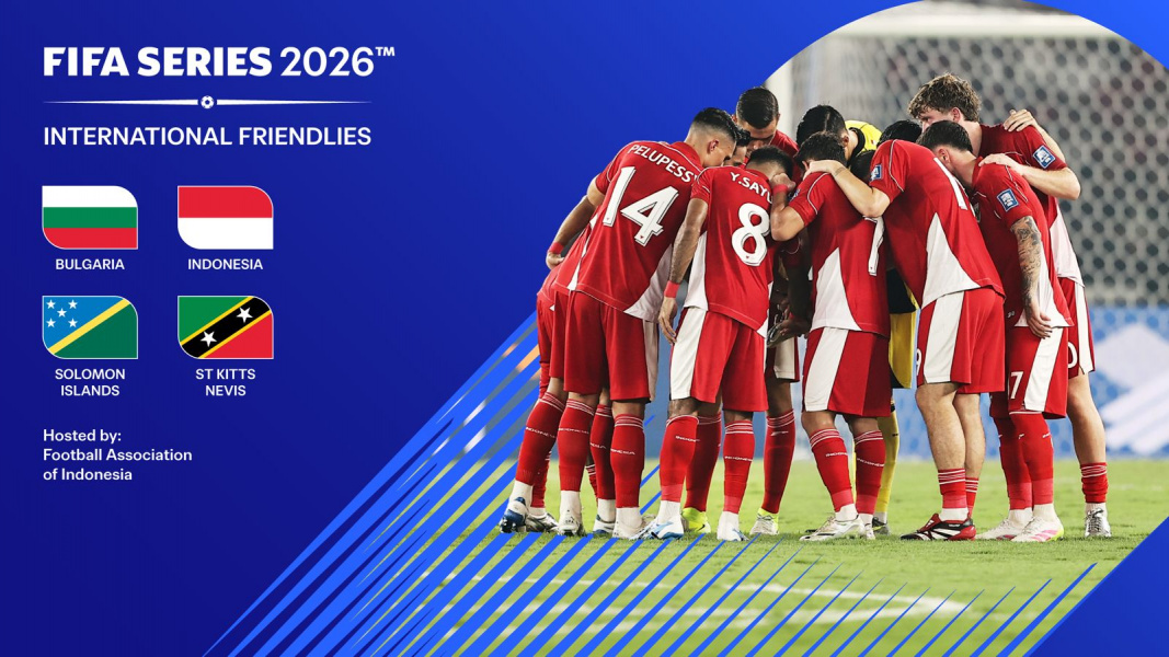FIFA telah mengumumkan daftar lengkap tuan rumah serta komposisi grup untuk FIFA Series 2026. Indonesia masuk grup bersama Bulgaria, Kepulauan Solomon, serta Saint Kitts dan Nevis. (Sumber Foto: pssi.org)