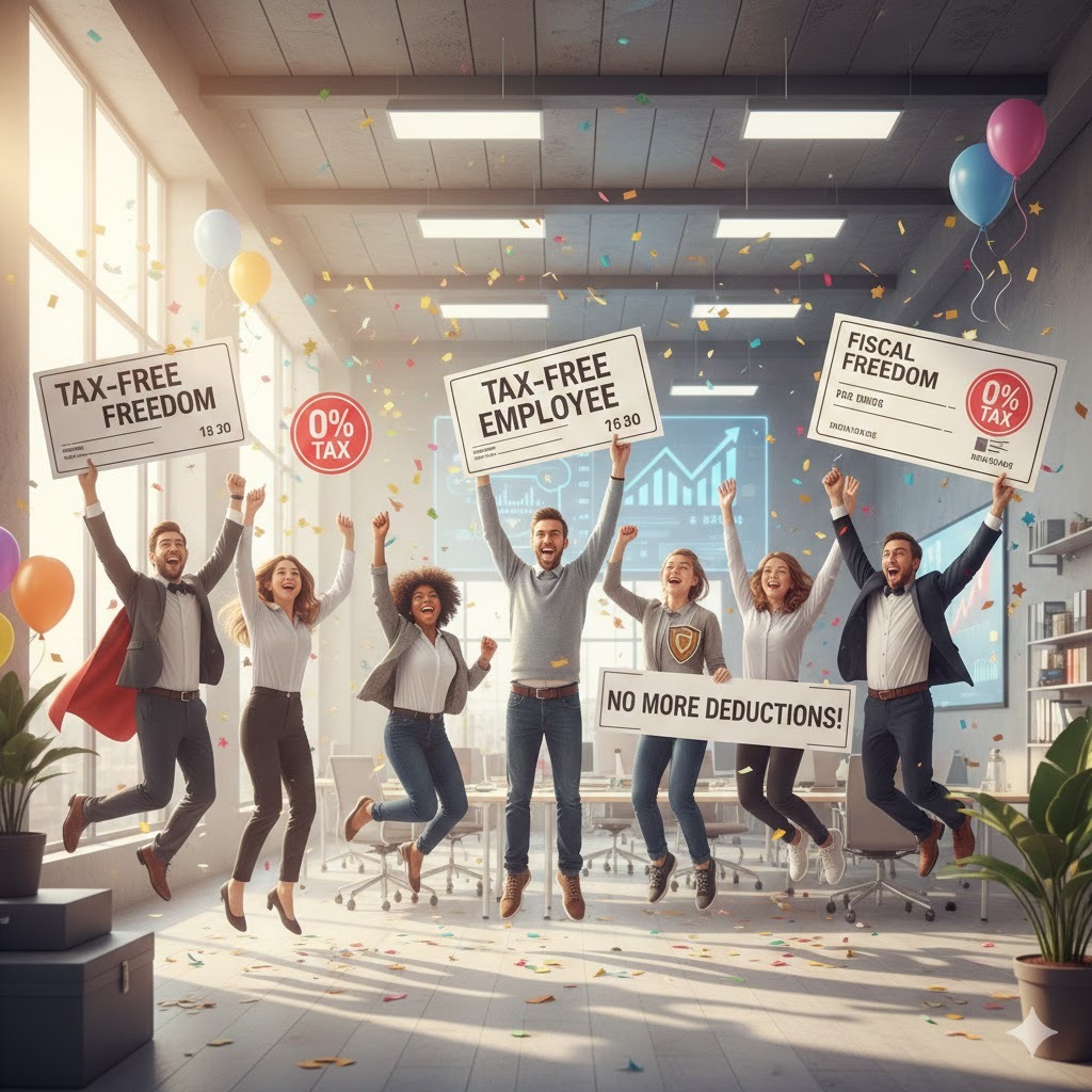 Ilustrasi AI pekerja sektor strategis dan padat karya yang bergaji maksimal Rp10 juta per bulan bebas pajak penghasilan/Gemini AI.