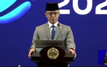 Menlu Sugiono dalam Pernyataan Pers Tahunan Menteri Luar Negeri (PPTM) 2026. (Tangkapan layar saluran resmi Kemlu di YouTube)