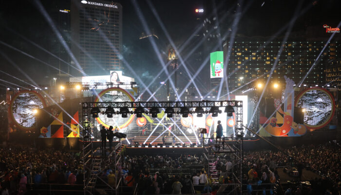 Kemeriahan Perayaan Malam Tahun Baru 2026 di Kawasan Bundaran Hotel Indonesia, Jalan M.H. Thamrin, Jakarta Pusat. (Sumber Foto: beritajakarta.id)