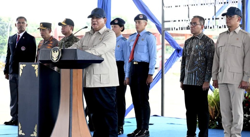 Presiden Prabowo Subianto menyampaikan sambutannya pada peresmian SMA Taruna Nusantara Kampus Malang di Provinsi Jawa Timur, pada Selasa, 13 Januari 2026. (Foto: Dok. BPMI Setpres/Cahyo)