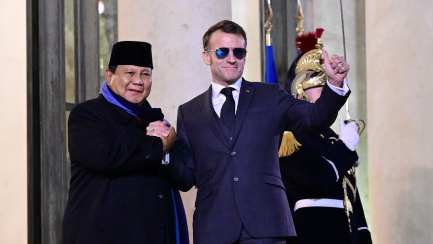 Presiden Prabowo Subianto menghadiri jamuan santap malam pribadi bersama Presiden Prancis Emmanuel Macron di Istana Élysée, Jumat, 23 Januari 2026. (Foto: Dok. BPMI Setpres/Muchlis Jr)