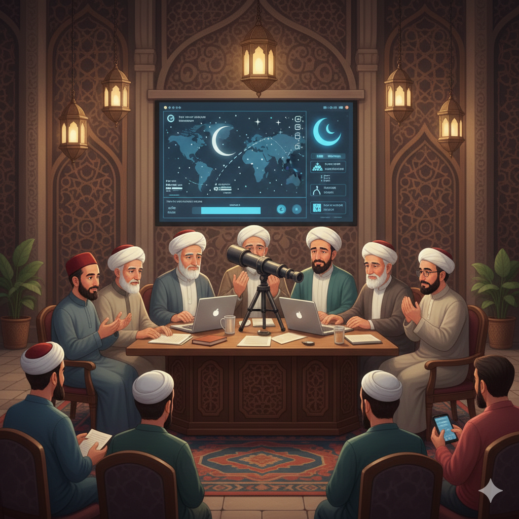 Ilustrasi Sidang Isbat/Gemini AI