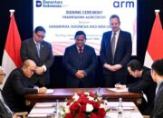 Presiden Prabowo menyaksikan penandatanganan perjanjian kerangka kerja antara BPI Danantara dan Arm Limited di London, Inggris, pada Senin, 23 Februari 2026. (Foto: Dok. BPMI Setpres)