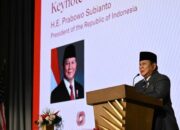 Presiden Prabowo Subianto menyampaikan sambutannya pada Gala Iftar Dinner Business Summit di US Chamber of Commerce, Washington DC, Amerika Serikat, pada Rabu, 18 Februari 2026. (Foto: Dok. BPMI Setpres/Cahyo)