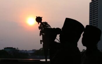 Ilustrasi rukyatul hilal awal Ramadhan. (Sumber Foto: NU Online/Suwitno)