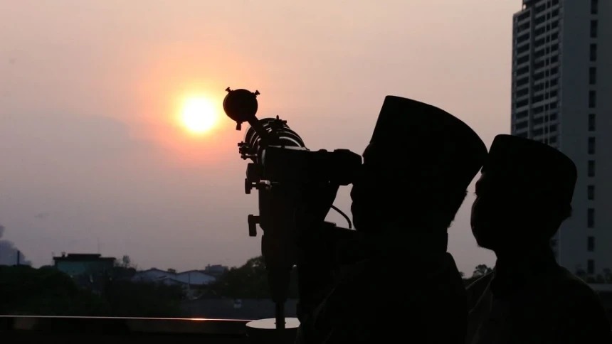 Ilustrasi rukyatul hilal awal Ramadhan. (Sumber Foto: NU Online/Suwitno)