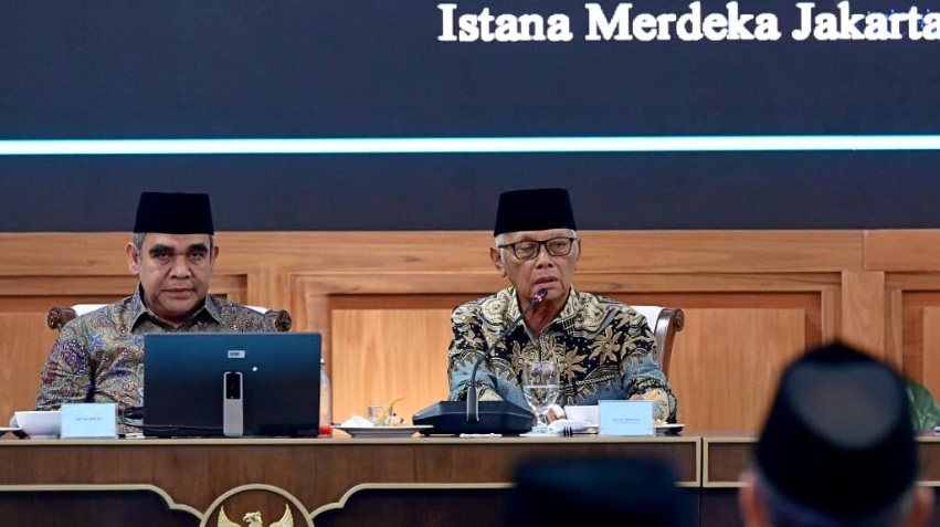 Ketua Umum Majelis Ulama Indonesia (MUI) K.H. Anwar Iskandar menyampaikan pandangannya pada kegiatan Silaturahmi Presiden dengan Para Kiai dan Tokoh Organisasi Kemasyarakatan Islam di Istana Kepresidenan, Jakarta, pada Kamis, 5 Maret 2026. (Foto: Dok. BPMI Setpres/Muchlis Jr)